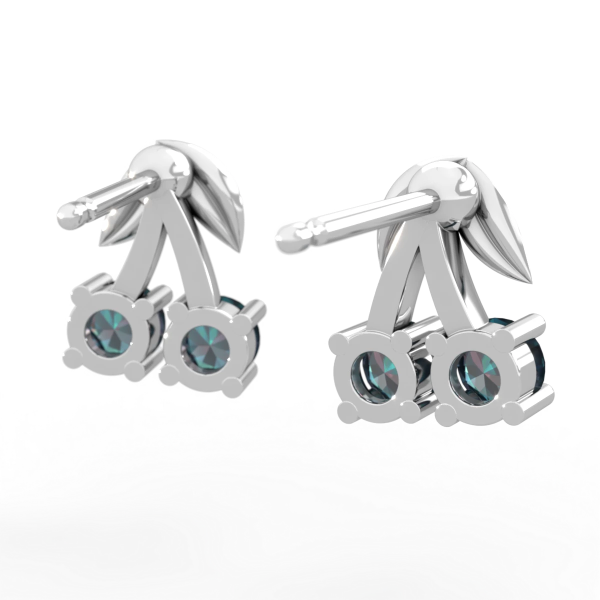 Alexandrite Sweet Cherries 14K White Gold earrings E7001