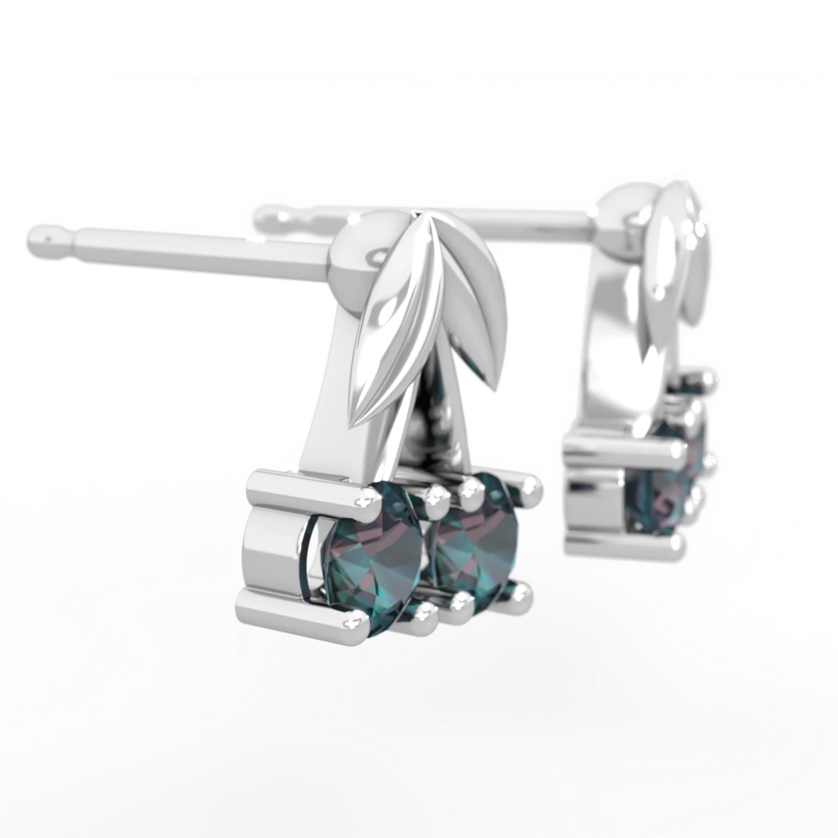 Alexandrite Sweet Cherries 14K White Gold earrings E7001