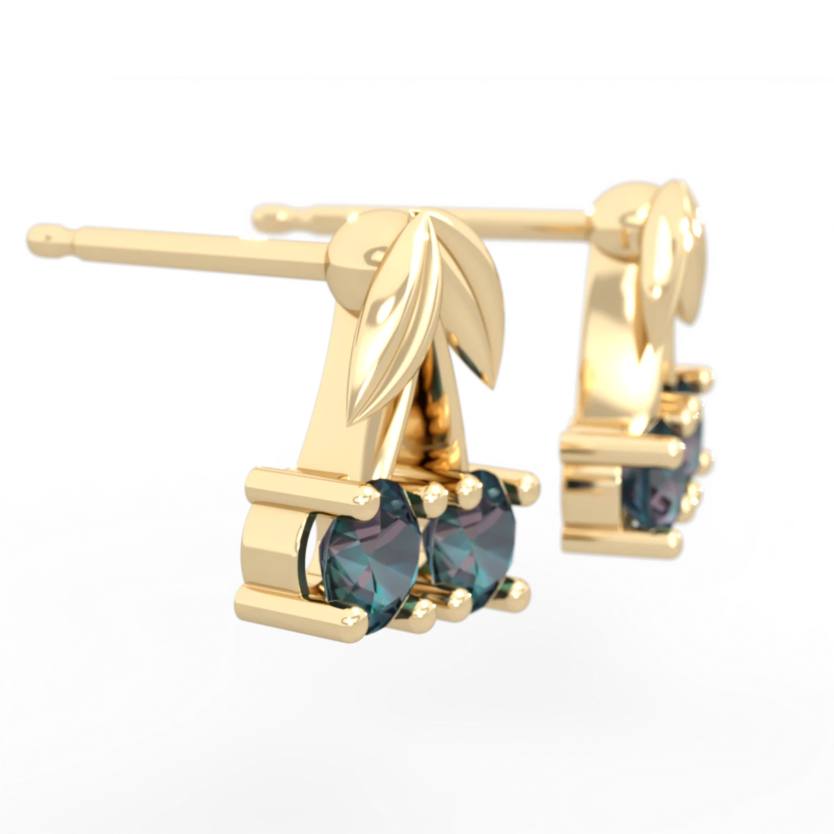 Alexandrite Sweet Cherries 14K Yellow Gold earrings E7001