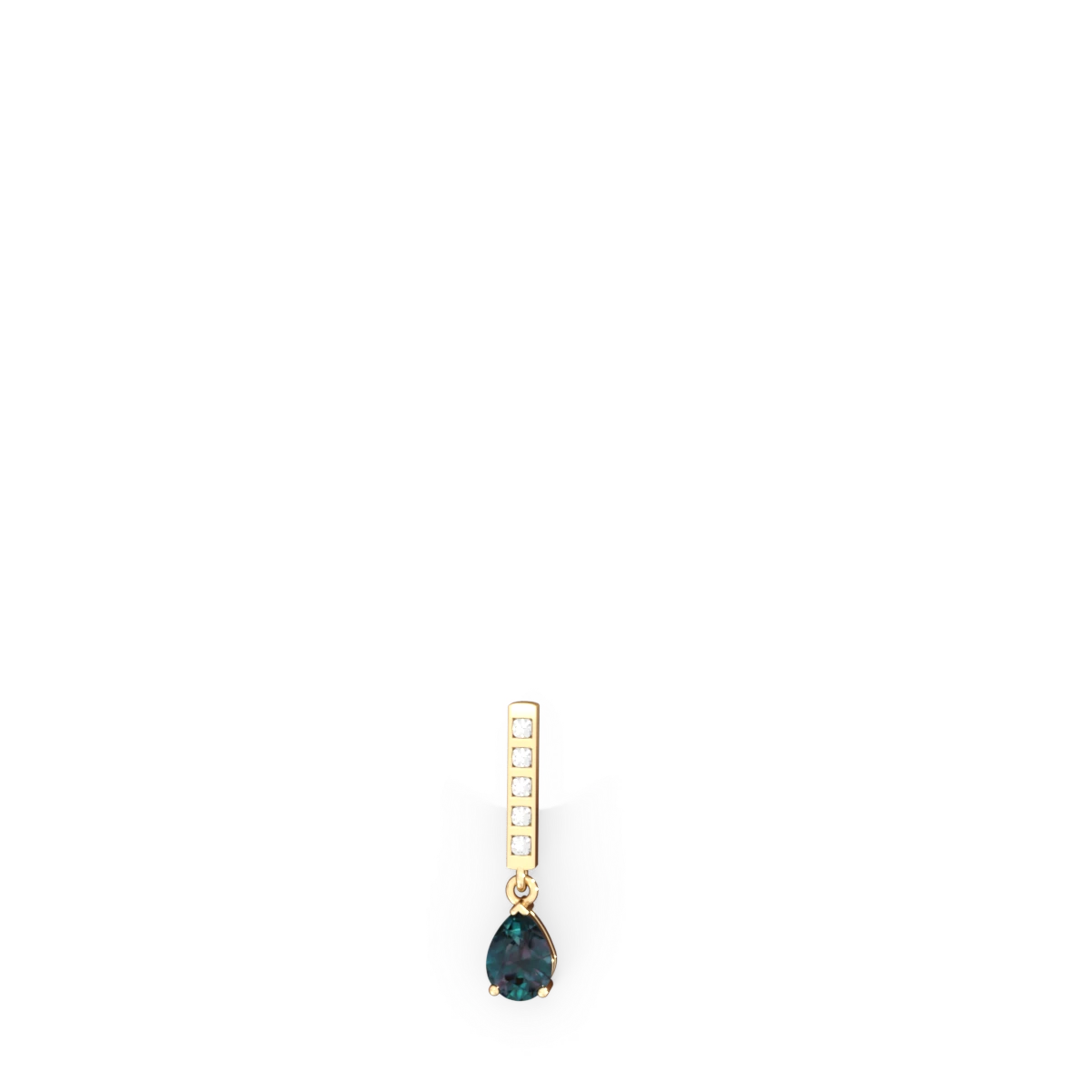 Alexandrite Art Deco Diamond Drop 14K Yellow Gold earrings E5324