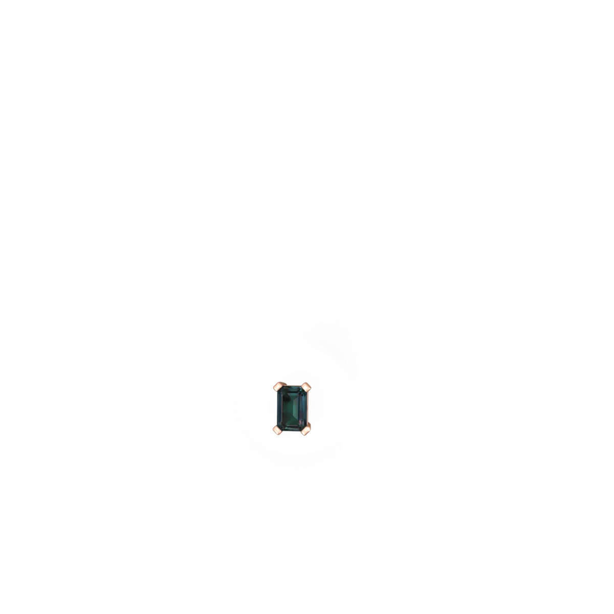 Alexandrite 6X4mm Emerald-Cut Stud 14K Rose Gold earrings E1855