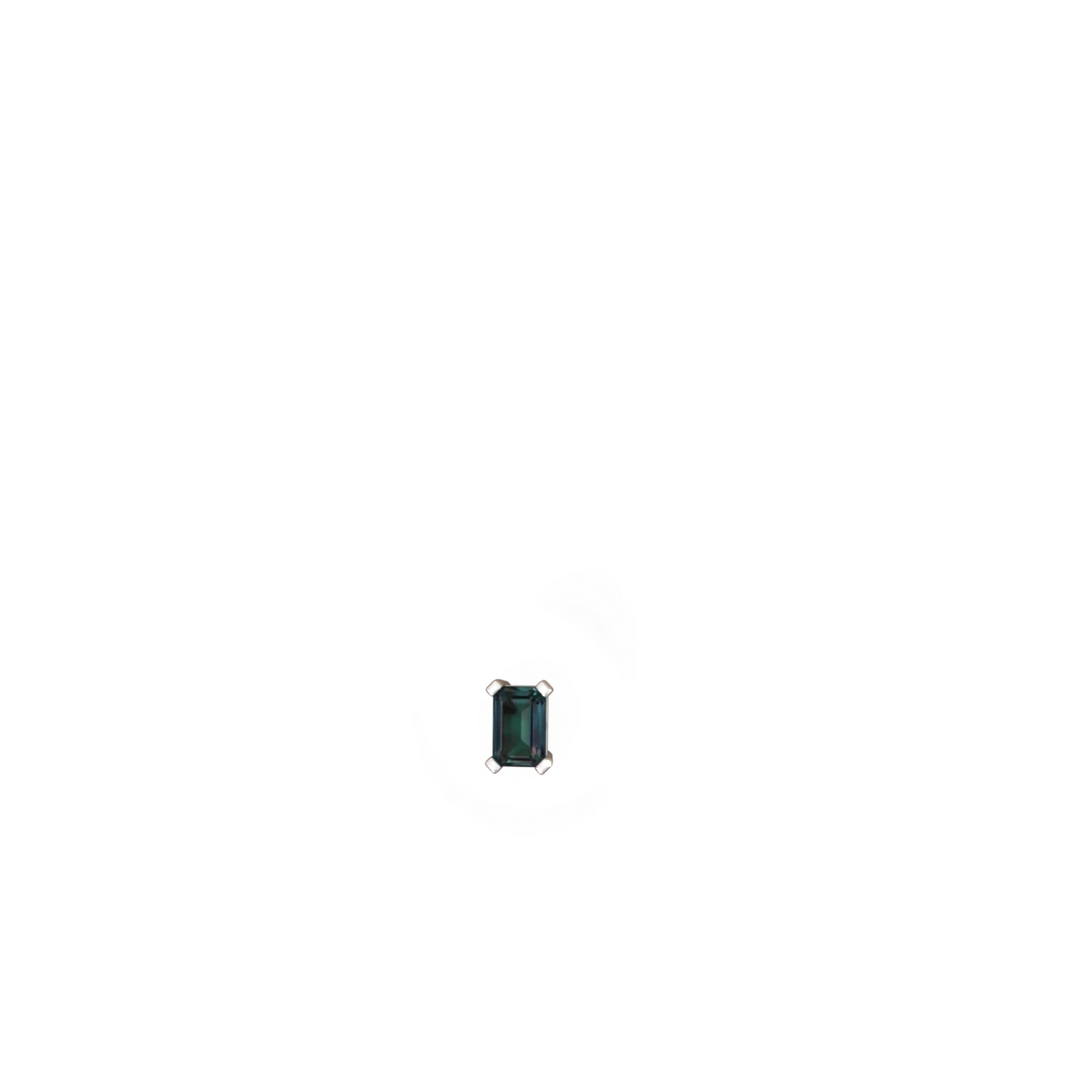 Alexandrite 6X4mm Emerald-Cut Stud 14K White Gold earrings E1855