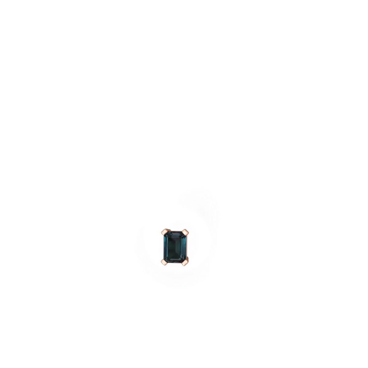 Alexandrite 7X5mm Emerald-Cut Stud 14K Rose Gold earrings E1856