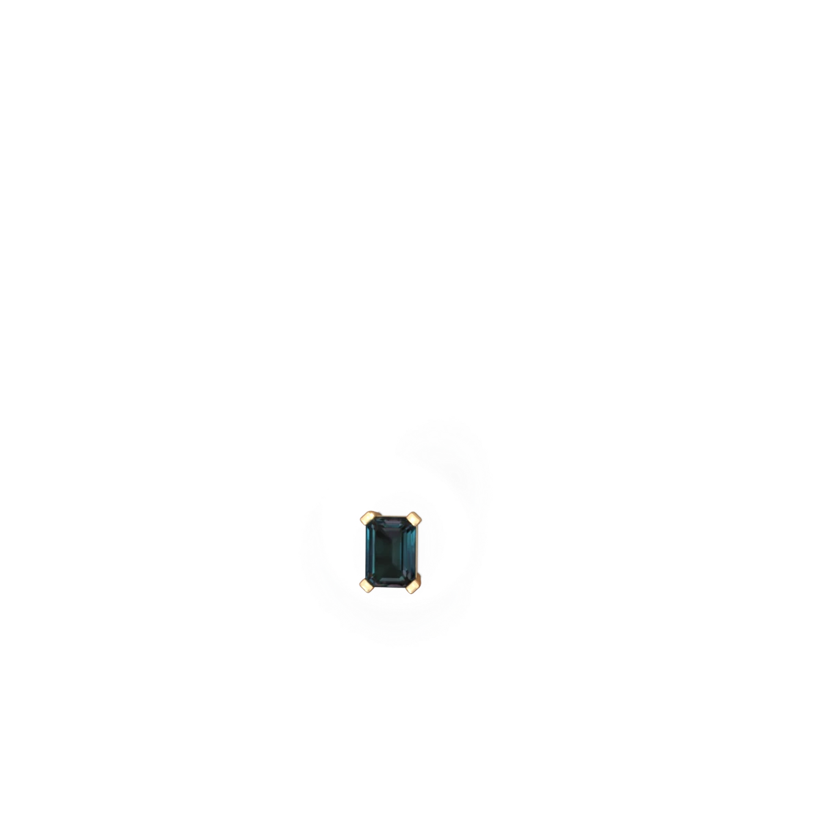 Alexandrite 7X5mm Emerald-Cut Stud 14K Yellow Gold earrings E1856