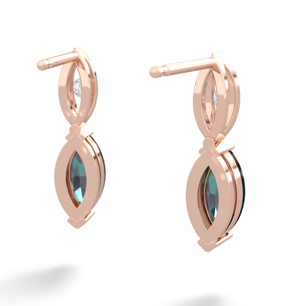 Alexandrite Marquise Drop 14K Rose Gold earrings E5333