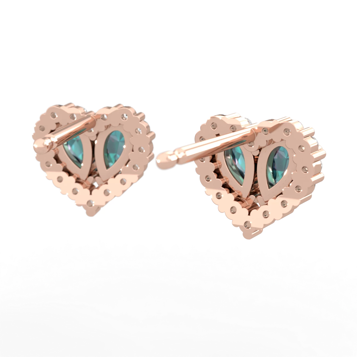 Alexandrite Halo 14K Rose Gold earrings E7008