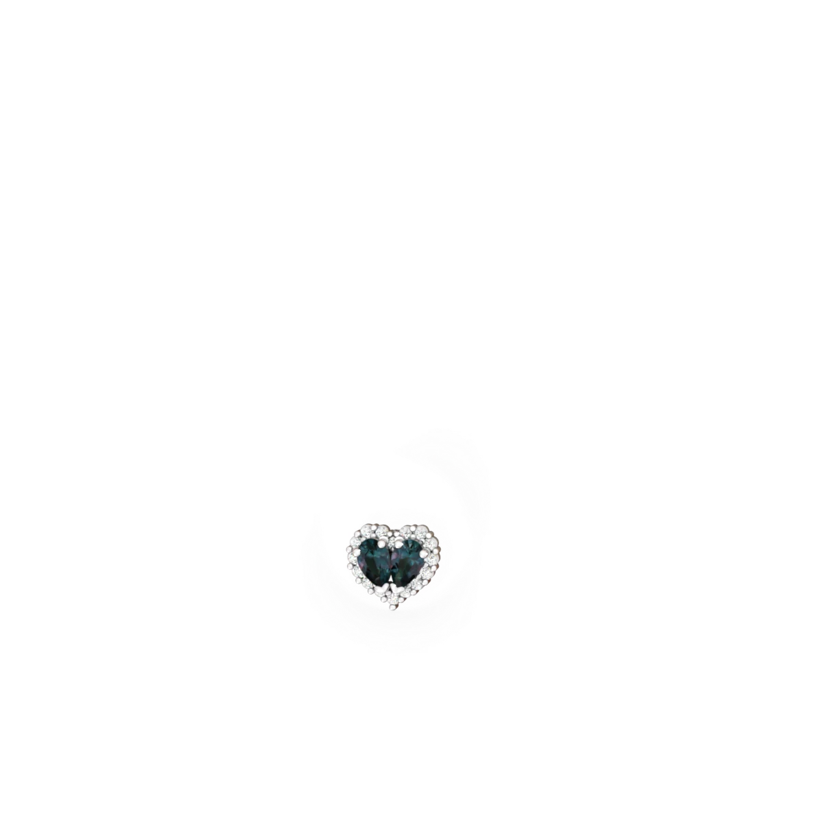 Alexandrite Halo 14K White Gold earrings E7008