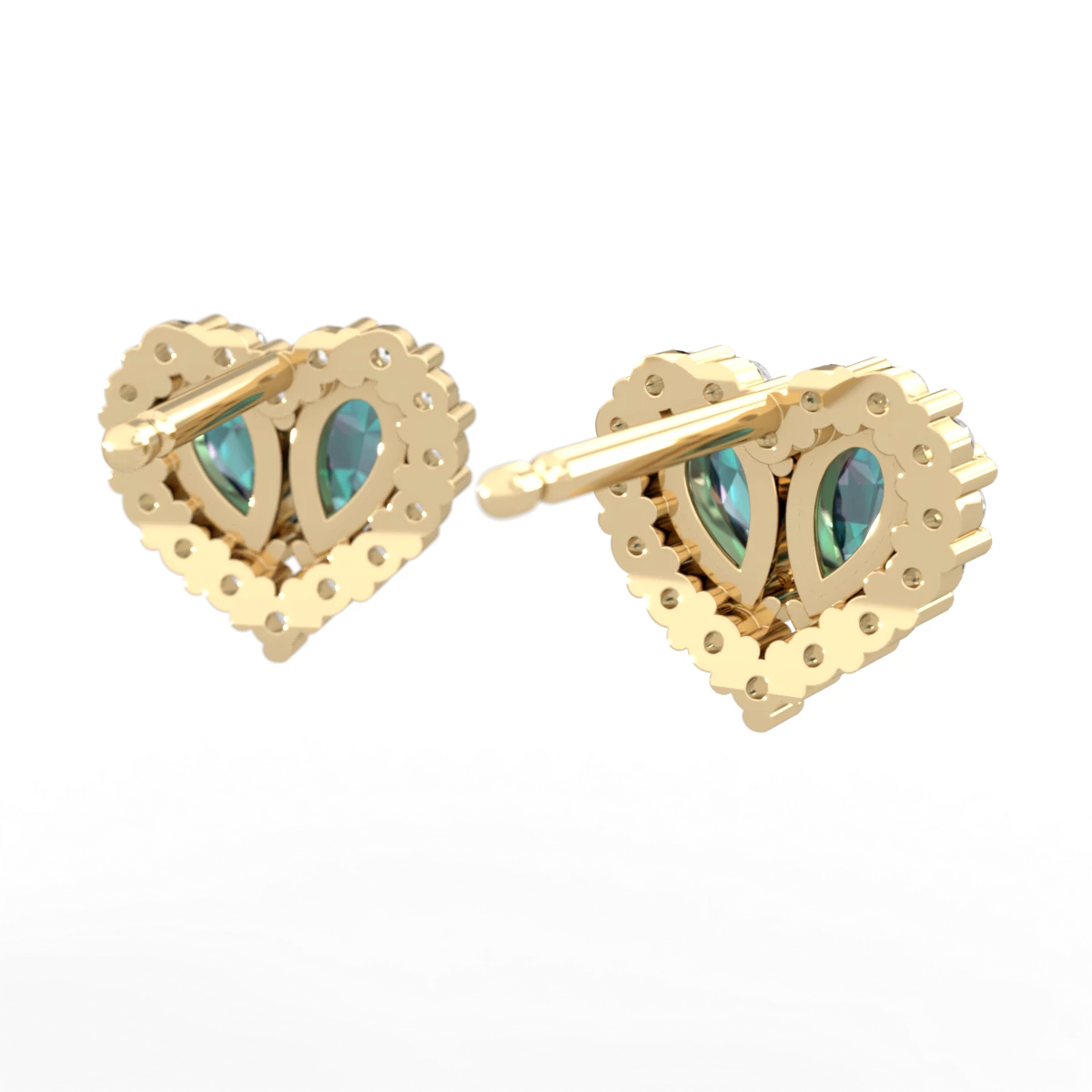 Alexandrite Halo 14K Yellow Gold earrings E7008