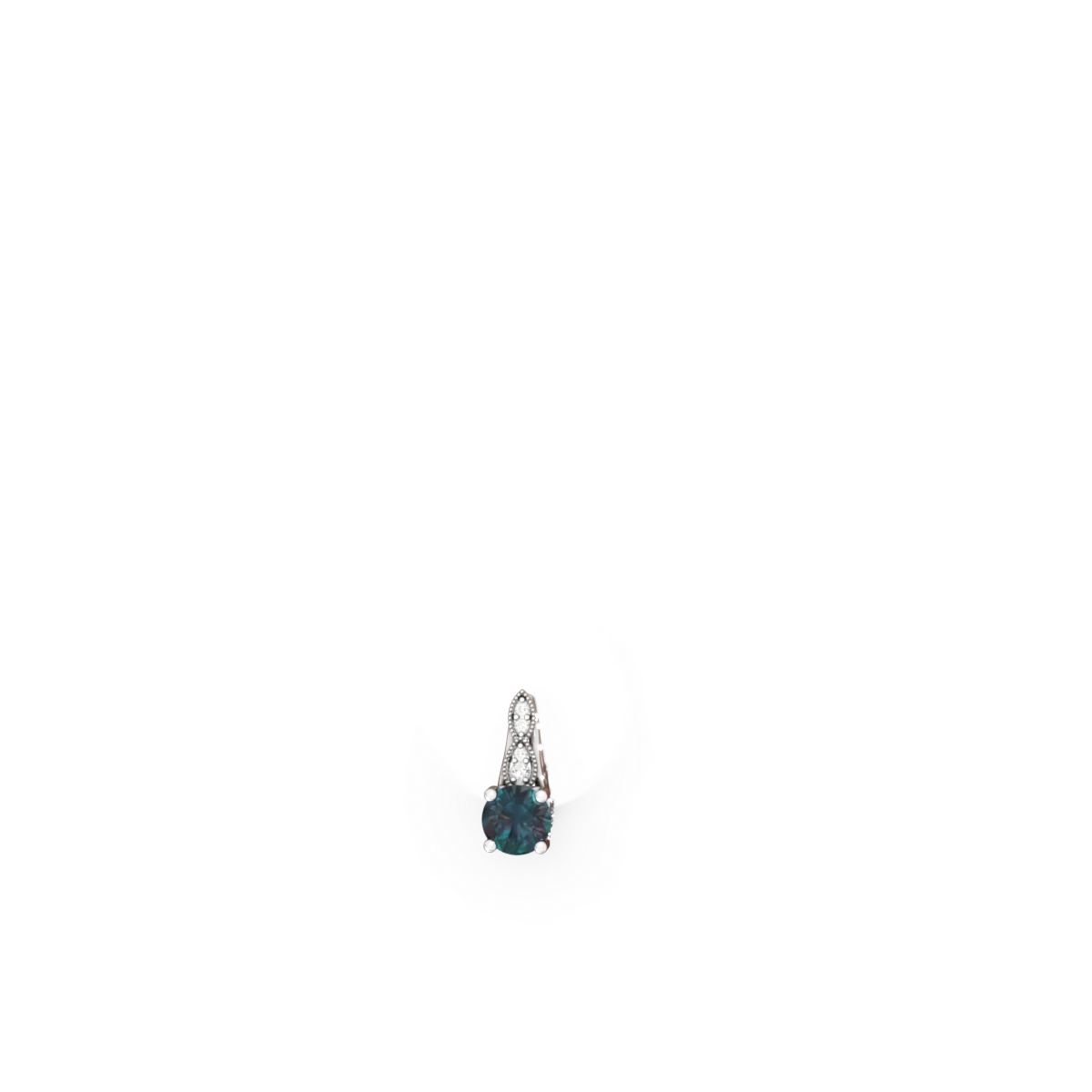 Alexandrite Antique Elegance 14K White Gold earrings E3100