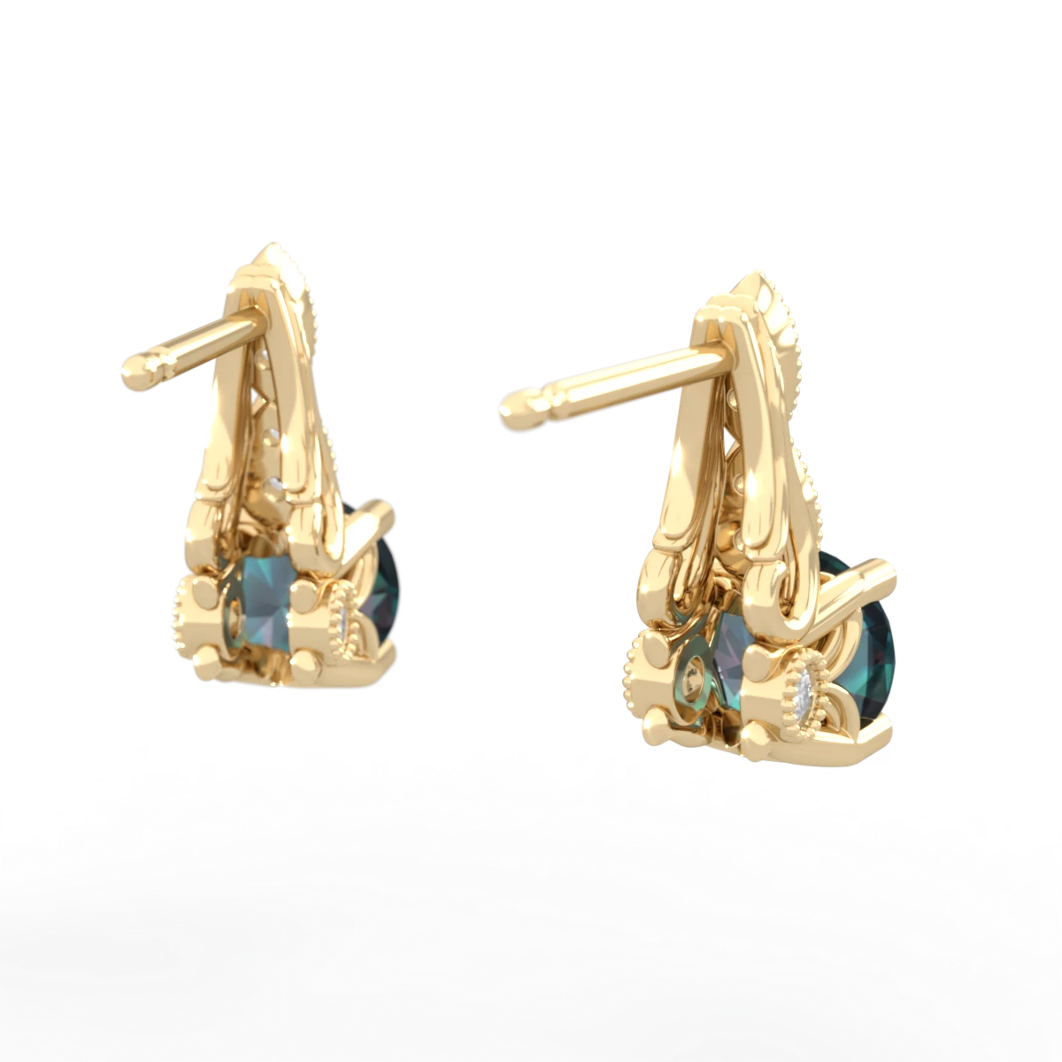 Alexandrite Antique Elegance 14K Yellow Gold earrings E3100