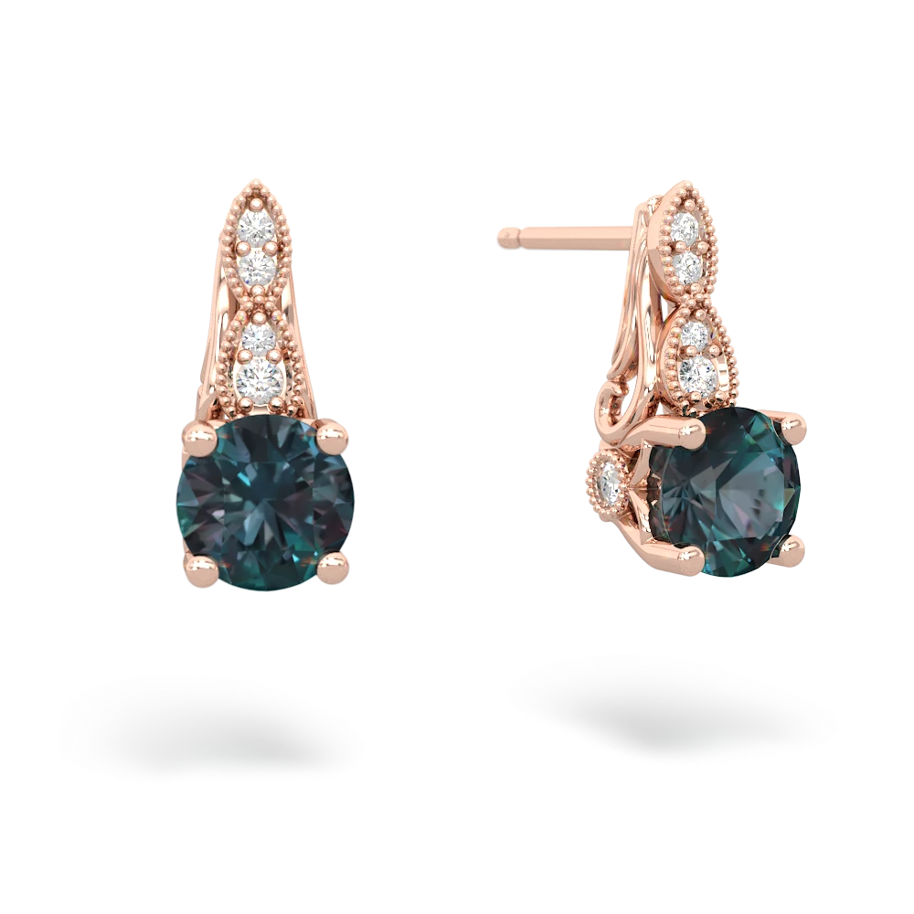 Alexandrite Antique Elegance 14K Rose Gold earrings E3100