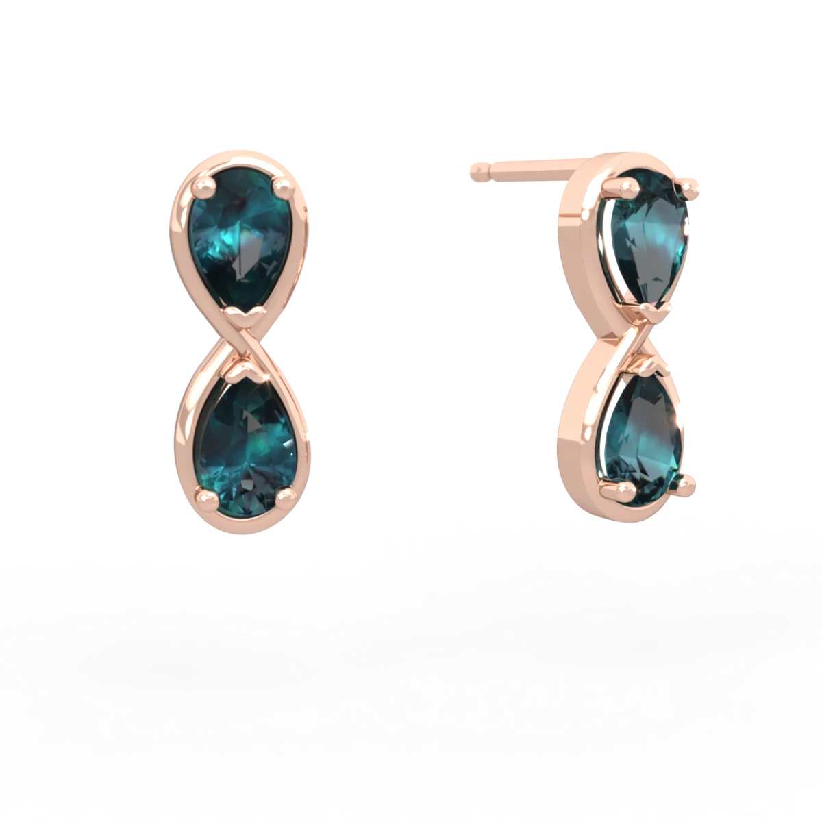Alexandrite Infinity 14K Rose Gold earrings E5050