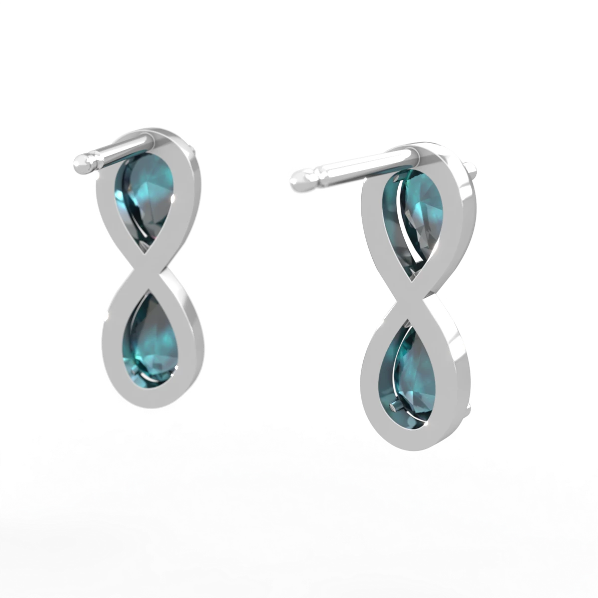 Alexandrite Infinity 14K White Gold earrings E5050