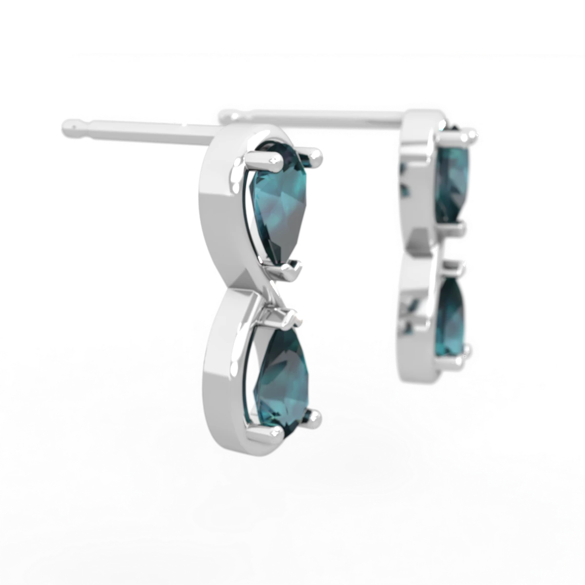 Alexandrite Infinity 14K White Gold earrings E5050
