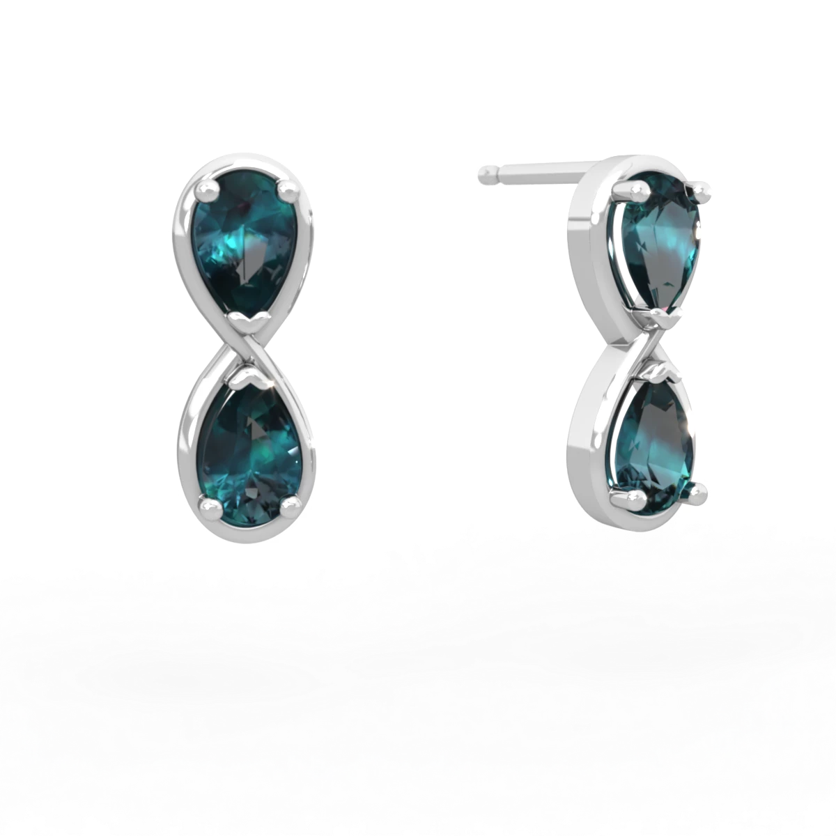 Alexandrite Infinity 14K White Gold earrings E5050