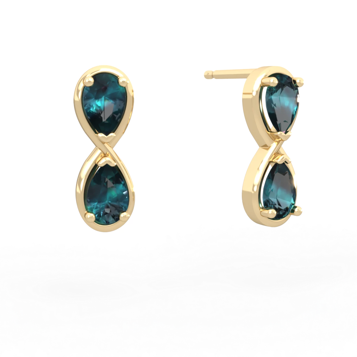 Alexandrite Infinity 14K Yellow Gold earrings E5050