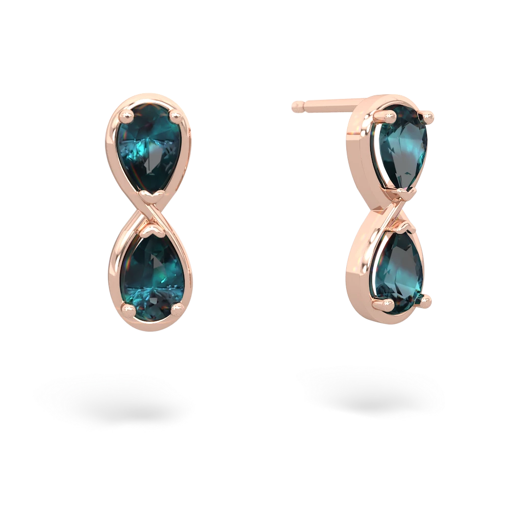 Rose gold infinity earrings deals