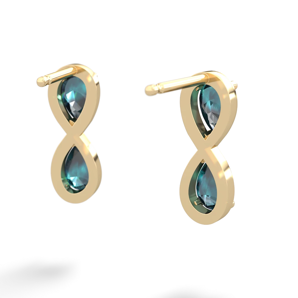 Alexandrite Infinity 14K Yellow Gold earrings E5050