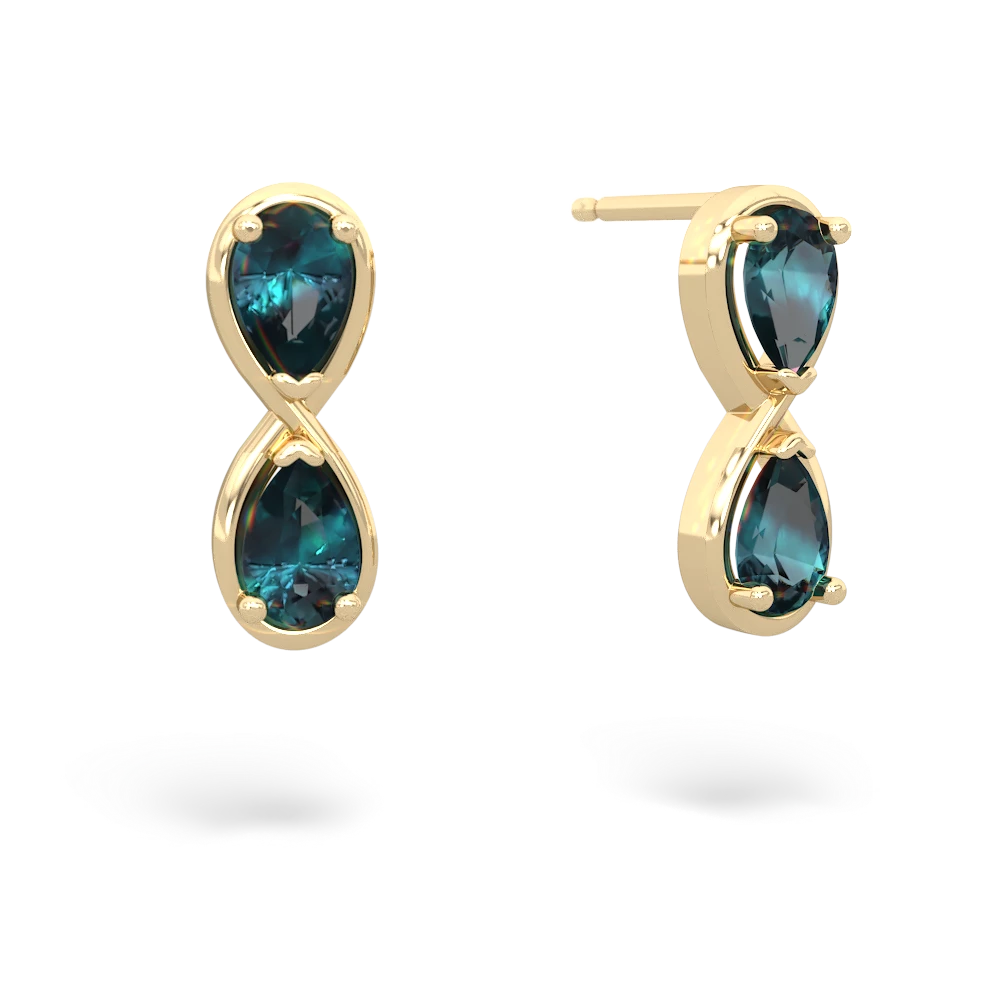 Alexandrite Infinity 14K Yellow Gold earrings E5050