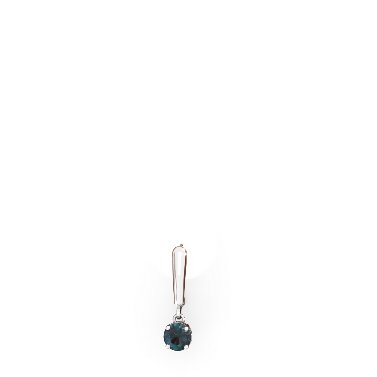 Alexandrite 6Mm  Round Lever Back 14K White Gold earrings E2786