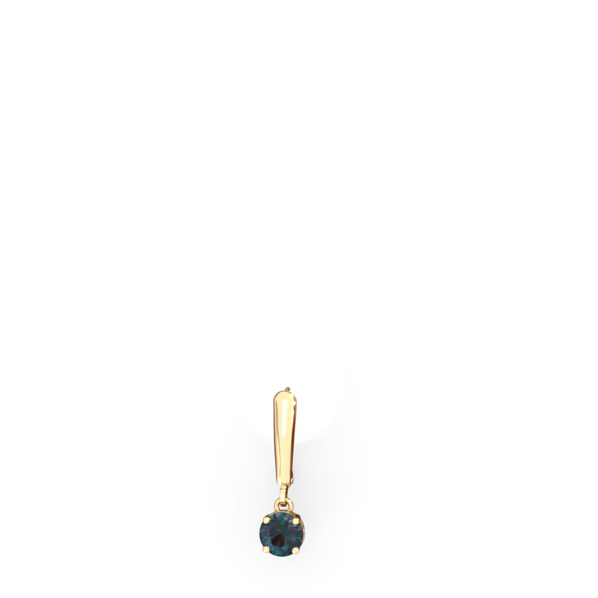 Alexandrite 6Mm  Round Lever Back 14K Yellow Gold earrings E2786