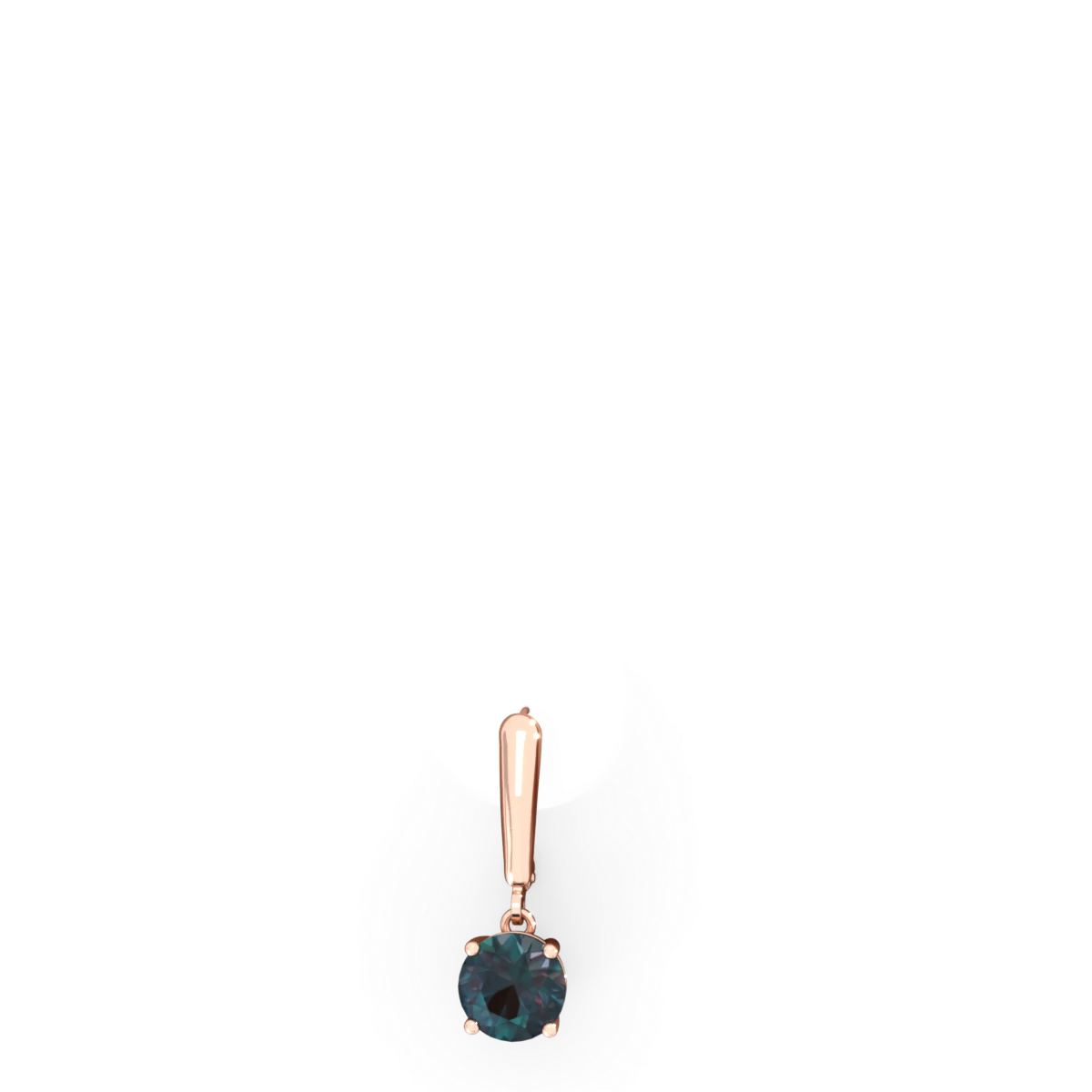 Alexandrite 8Mm  Round Lever Back 14K Rose Gold earrings E2788