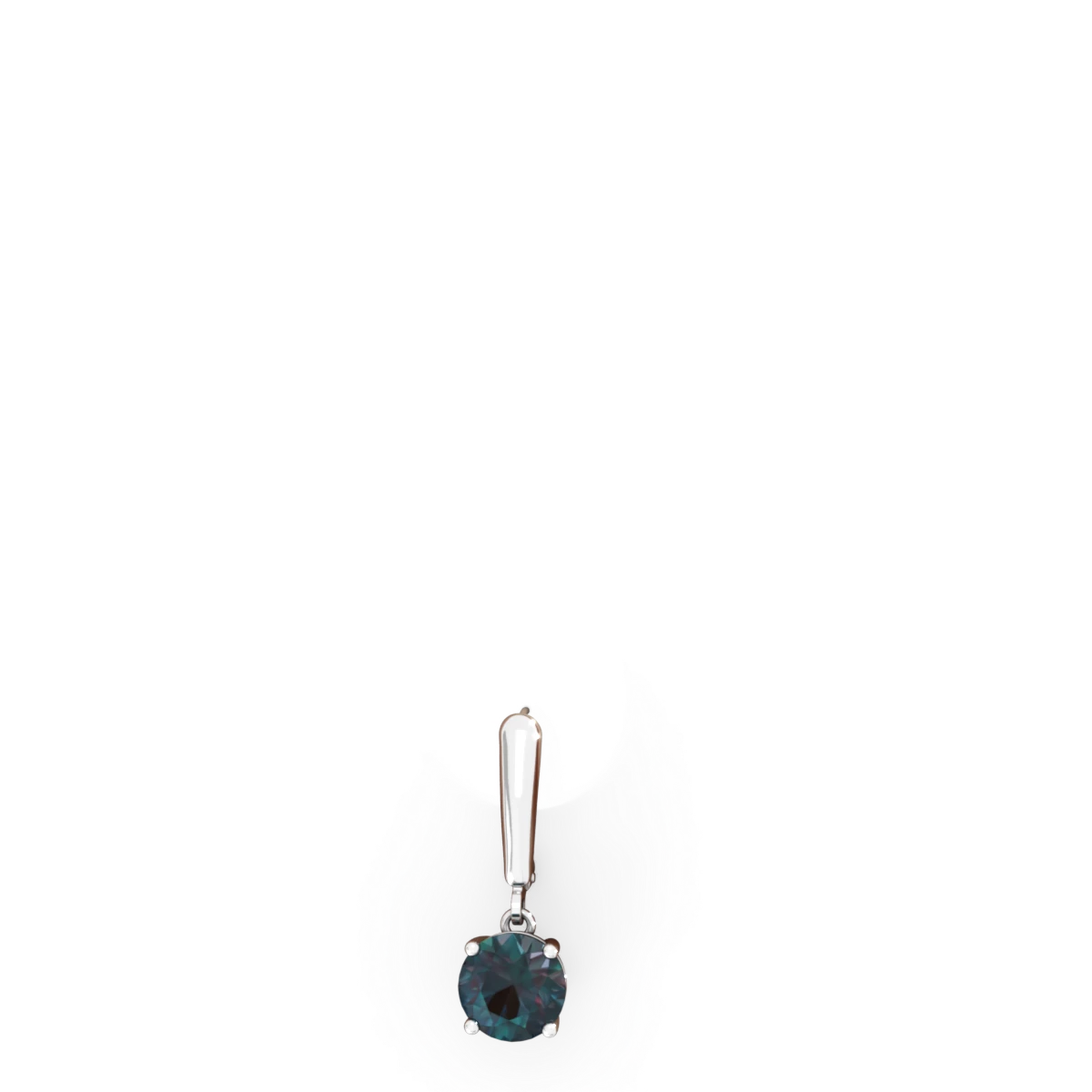 Alexandrite 8Mm  Round Lever Back 14K White Gold earrings E2788