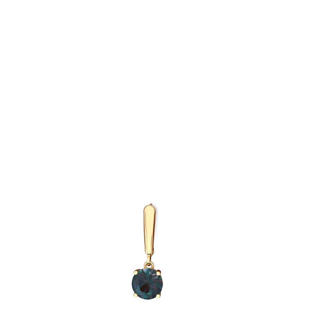 Alexandrite 8Mm  Round Lever Back 14K Yellow Gold earrings E2788