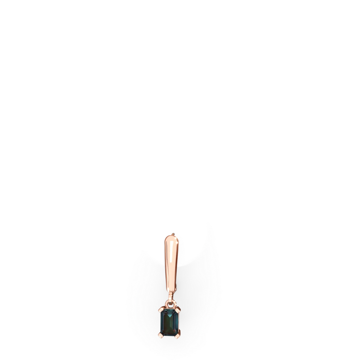 Alexandrite 6X4mm Emerald-Cut Lever Back 14K Rose Gold earrings E2855