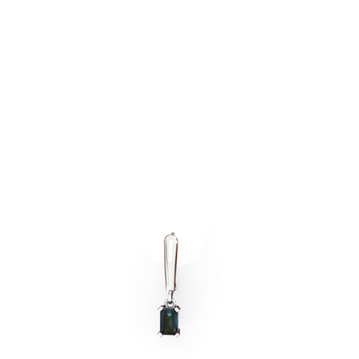 Alexandrite 6X4mm Emerald-Cut Lever Back 14K White Gold earrings E2855