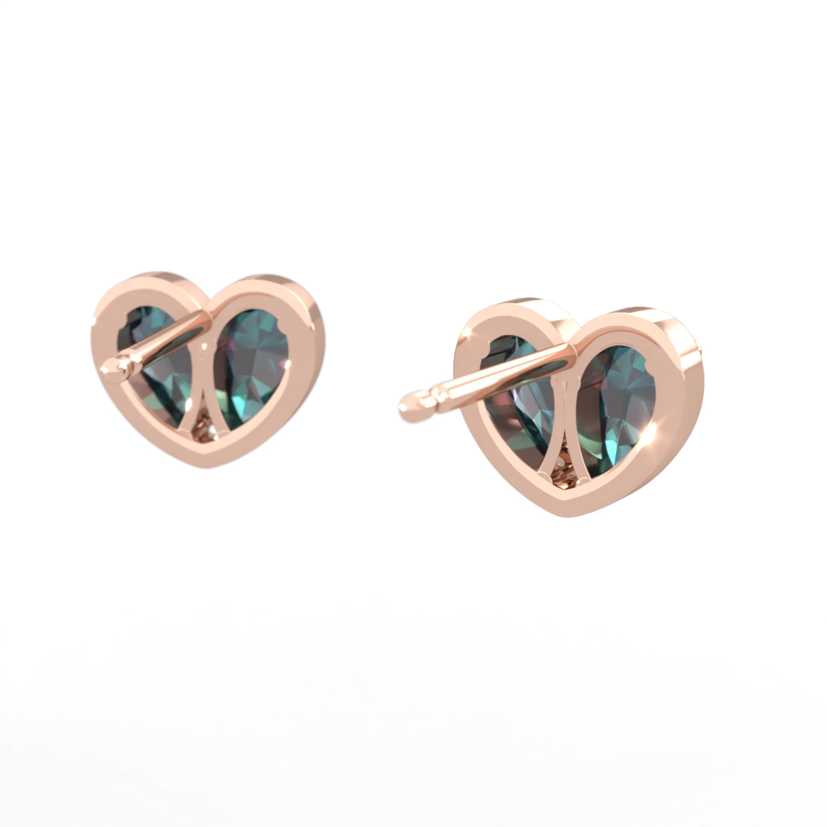 Alexandrite 'Our Heart' 14K Rose Gold earrings E5072