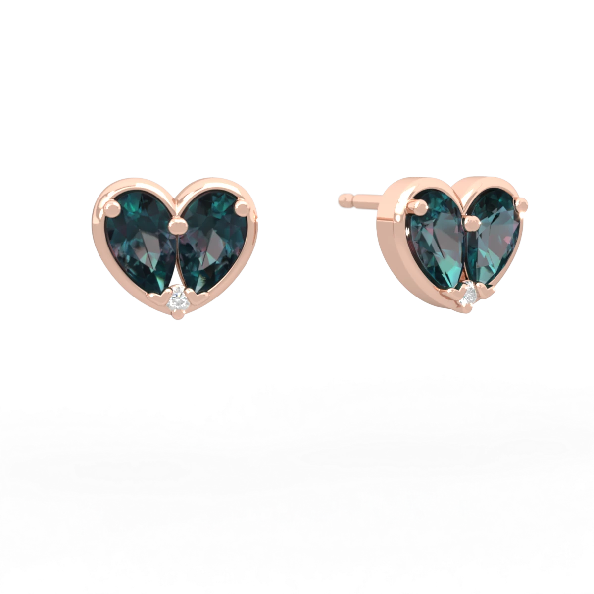 Alexandrite 'Our Heart' 14K Rose Gold earrings E5072