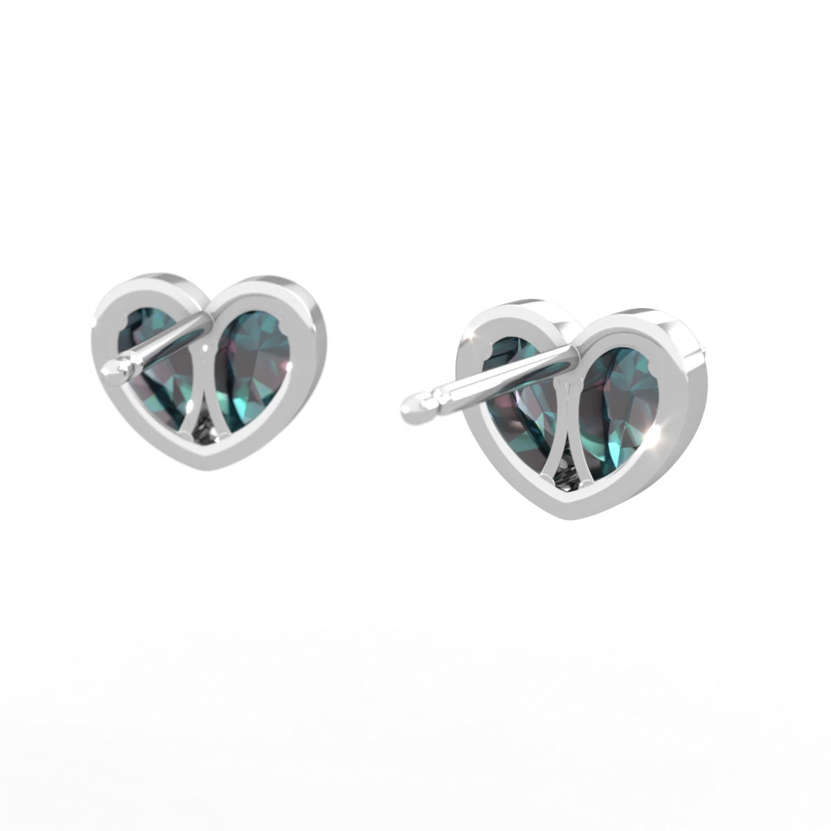Alexandrite 'Our Heart' 14K White Gold earrings E5072
