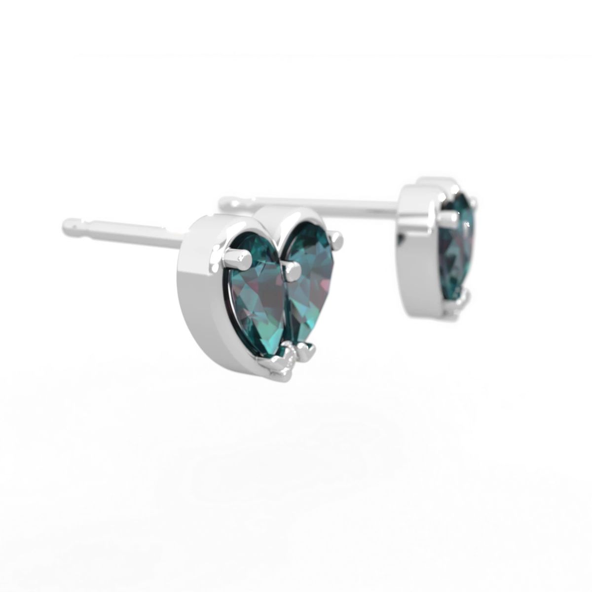Alexandrite 'Our Heart' 14K White Gold earrings E5072