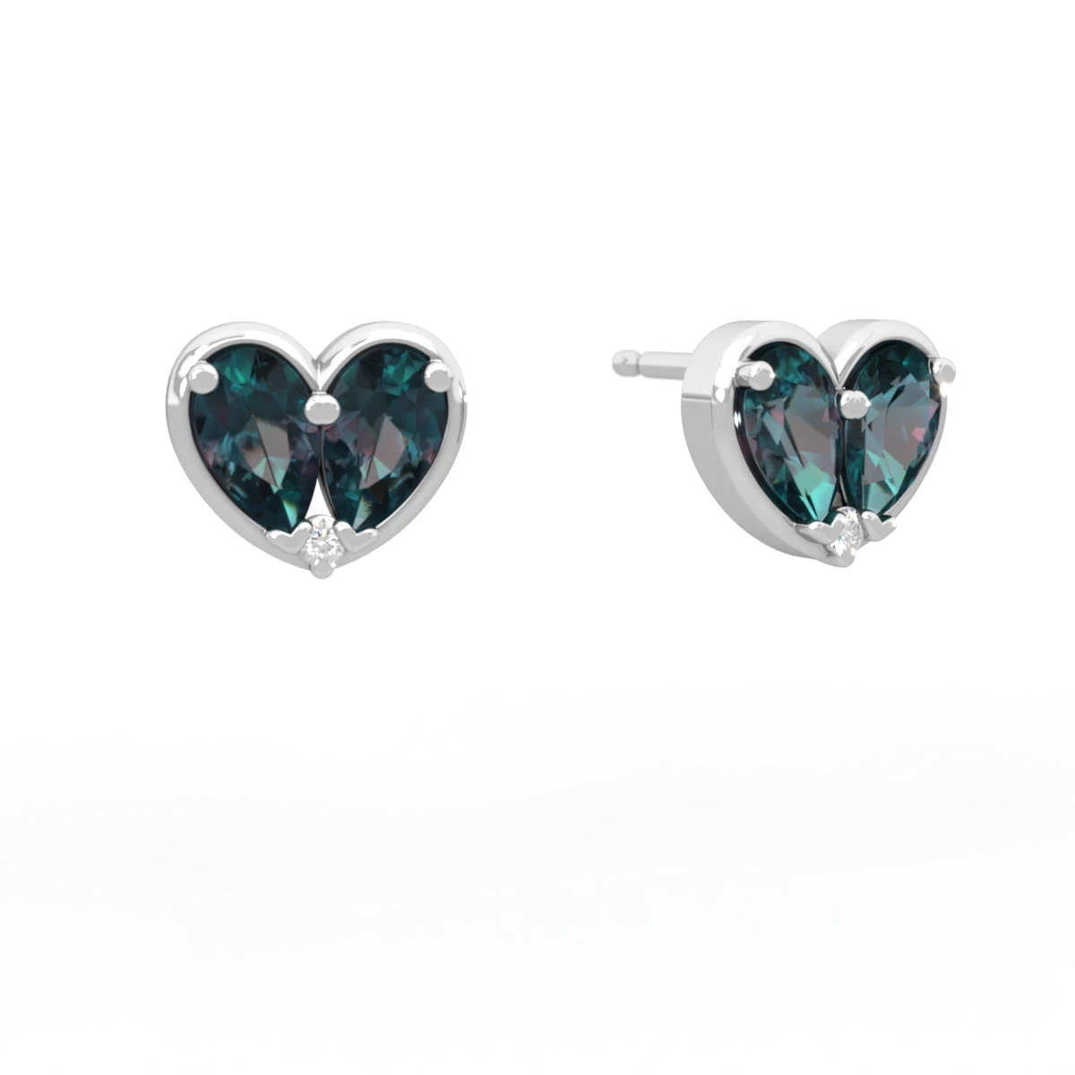 Alexandrite 'Our Heart' 14K White Gold earrings E5072