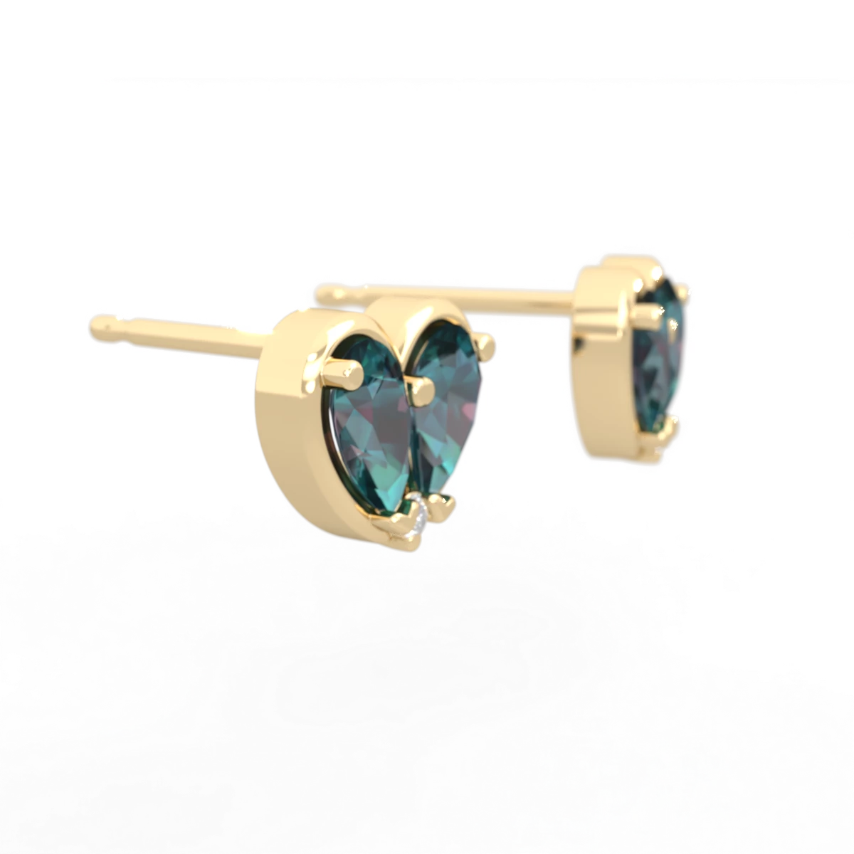 Alexandrite 'Our Heart' 14K Yellow Gold earrings E5072