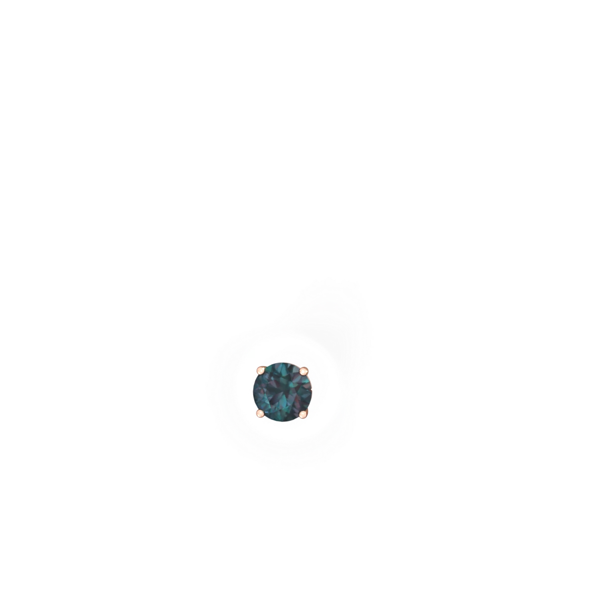 Alexandrite 8Mm Round Stud 14K Rose Gold earrings E1788