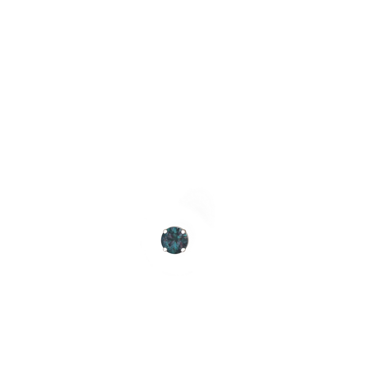 Alexandrite 6Mm Round Stud 14K White Gold earrings E1786