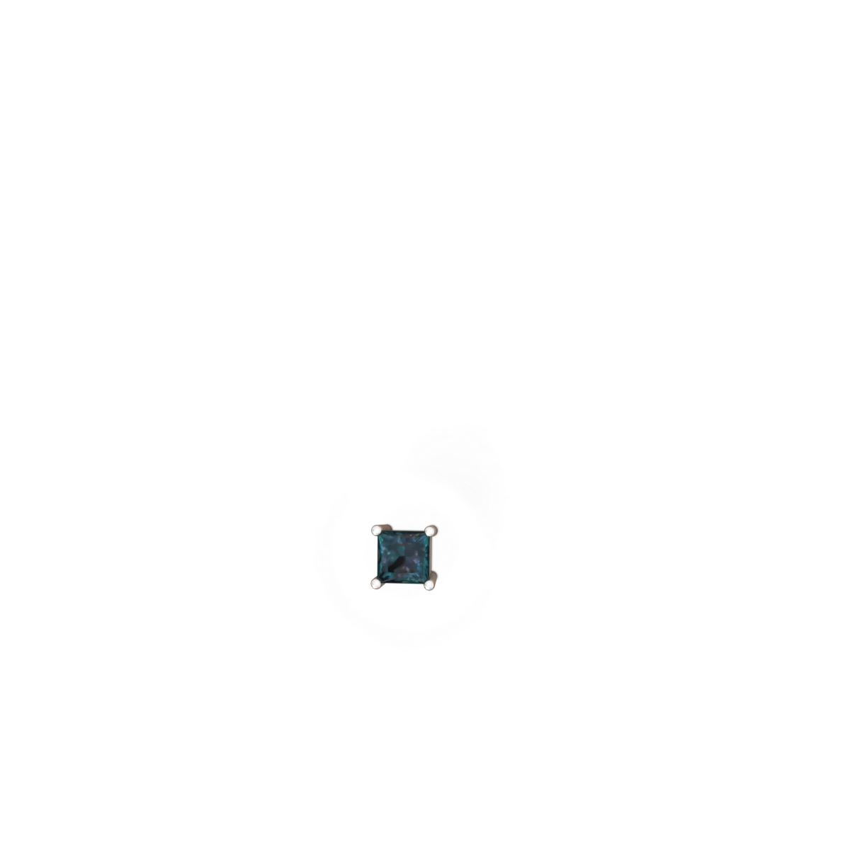 Alexandrite 5Mm Princess Cut Stud 14K White Gold earrings E1789