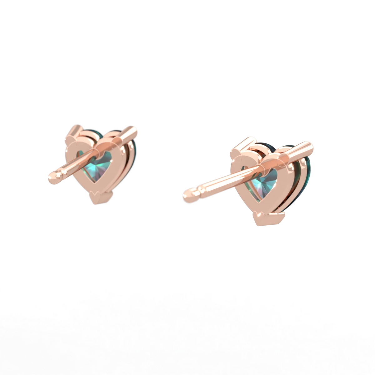 Alexandrite 5Mm Heart Stud 14K Rose Gold earrings E1861