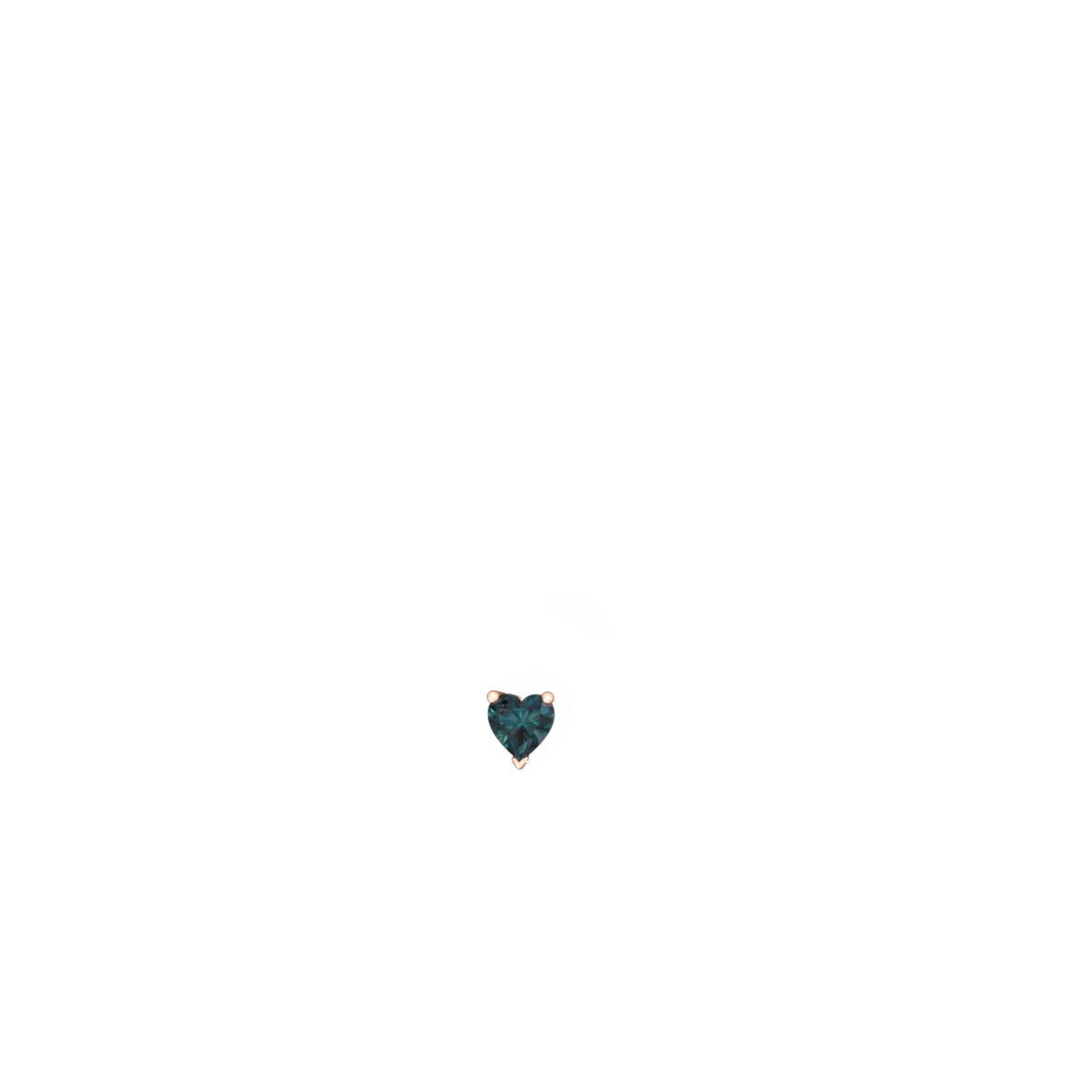 Alexandrite 5Mm Heart Stud 14K Rose Gold earrings E1861