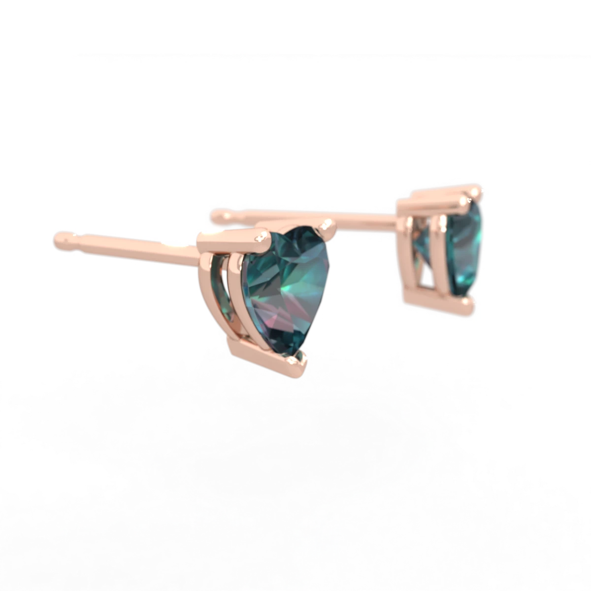 Alexandrite 5Mm Heart Stud 14K Rose Gold earrings E1861