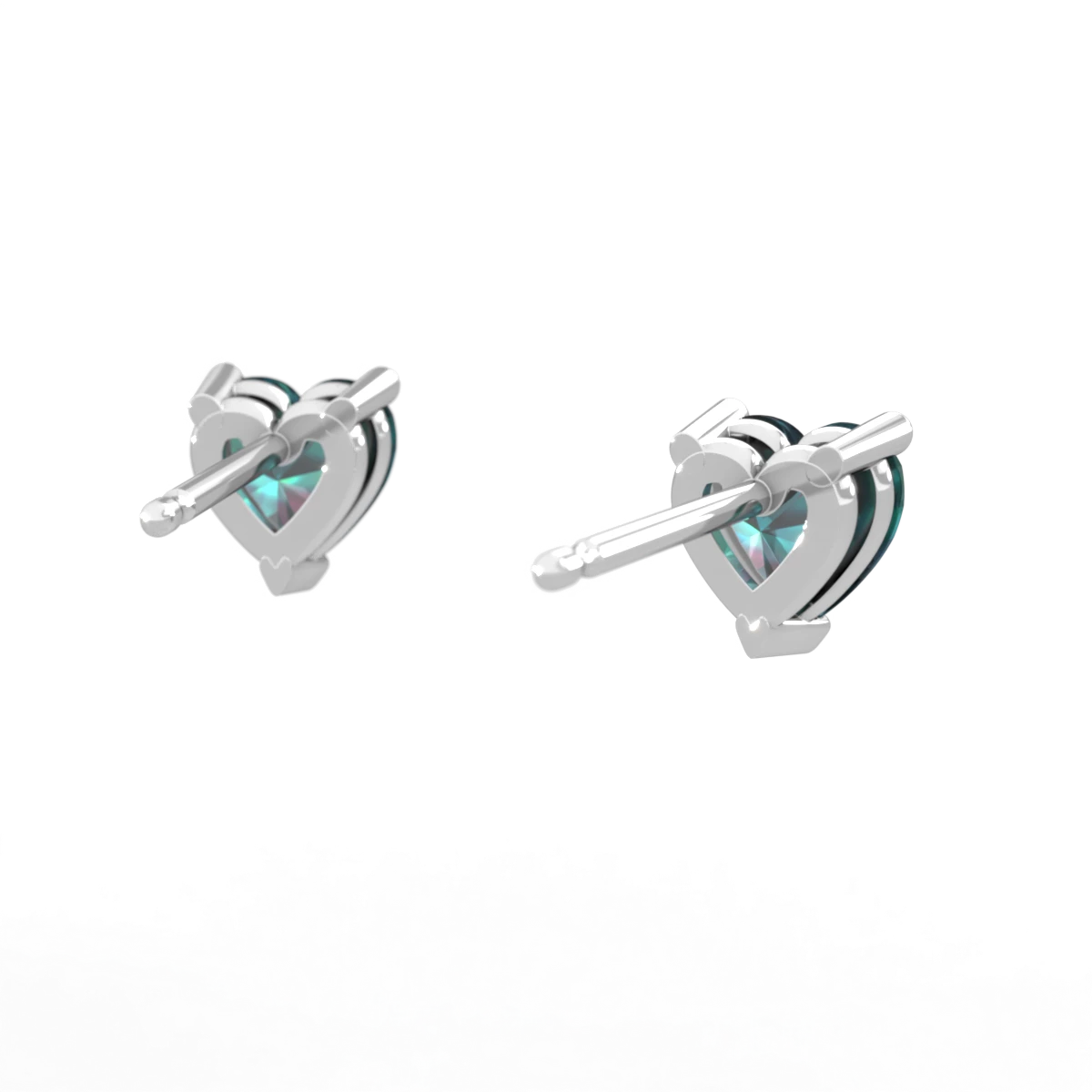 Alexandrite 5Mm Heart Stud 14K White Gold earrings E1861