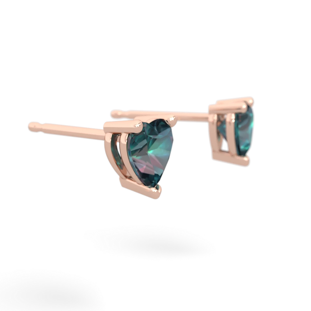 Alexandrite 5Mm Heart Stud 14K Rose Gold earrings E1861