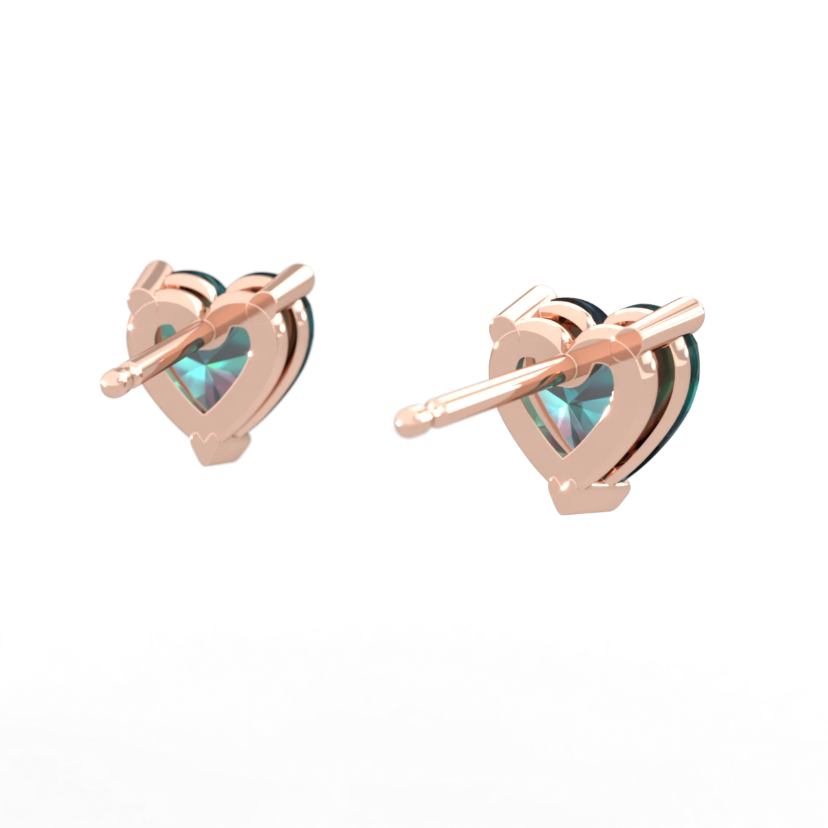 Alexandrite 6Mm Heart Stud 14K Rose Gold earrings E1862