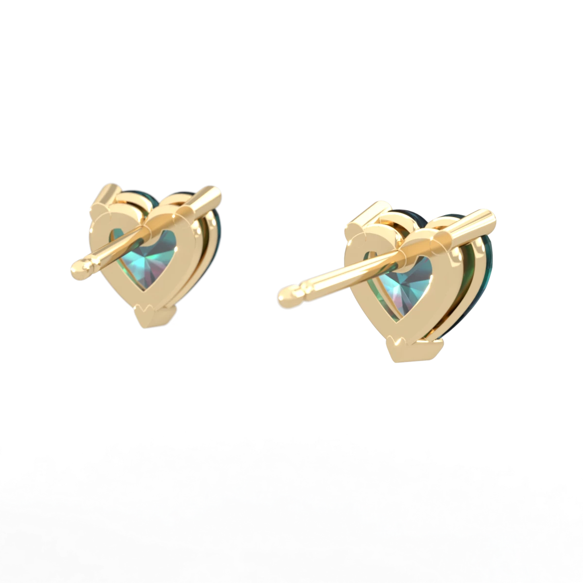 Alexandrite 6Mm Heart Stud 14K Yellow Gold earrings E1862