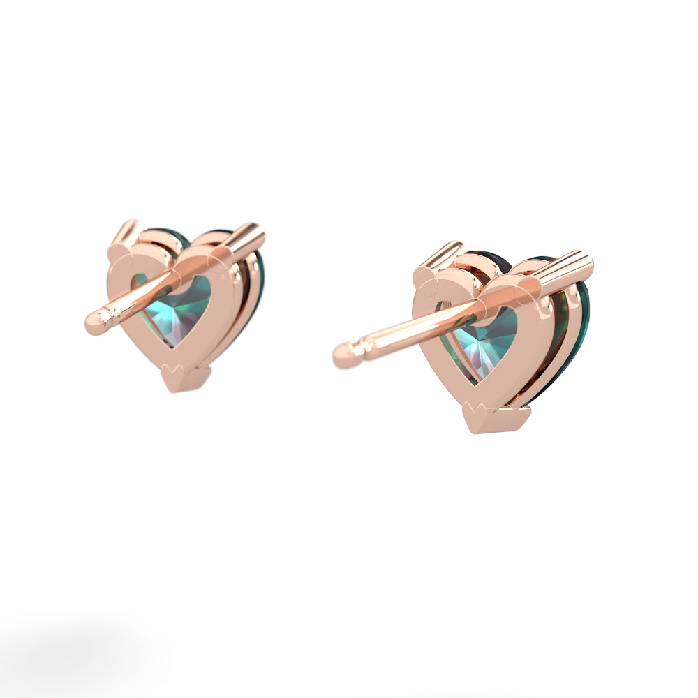 Alexandrite 6Mm Heart Stud 14K Rose Gold earrings E1862