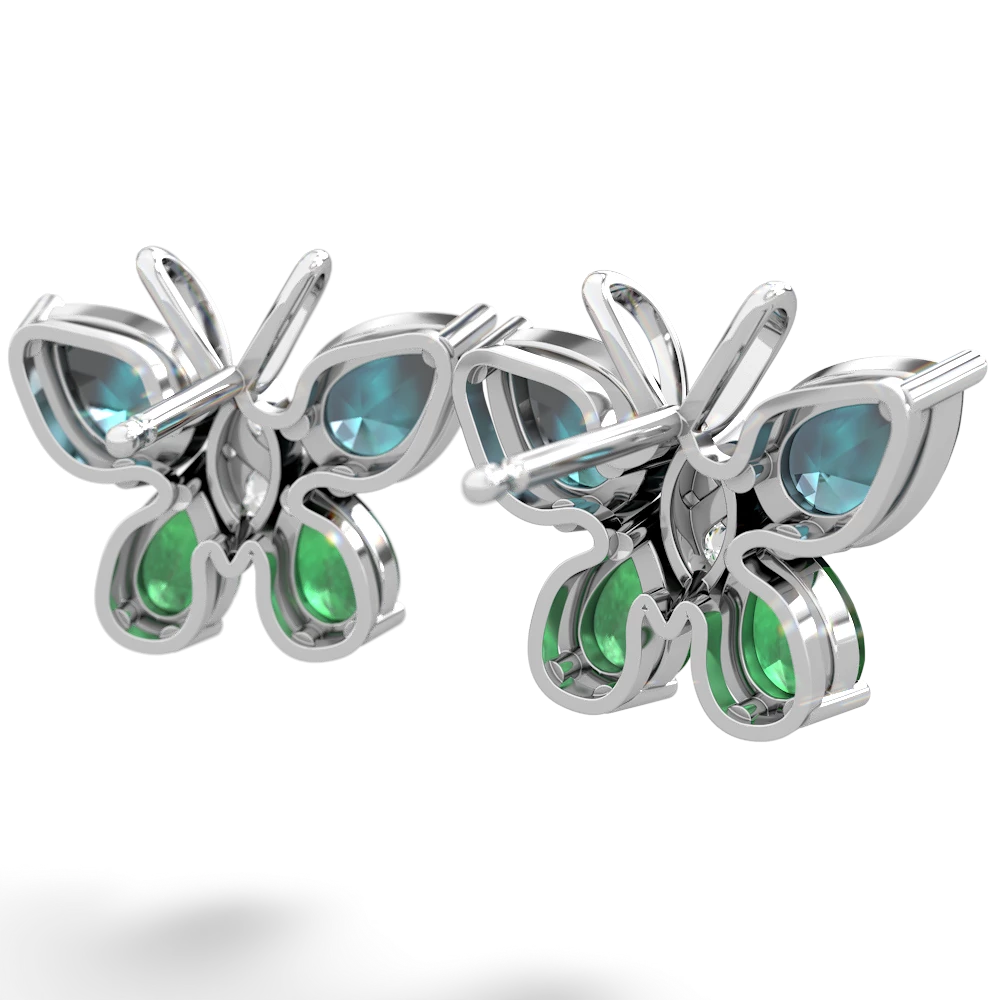 Alexandrite Butterfly 14K White Gold earrings E2215