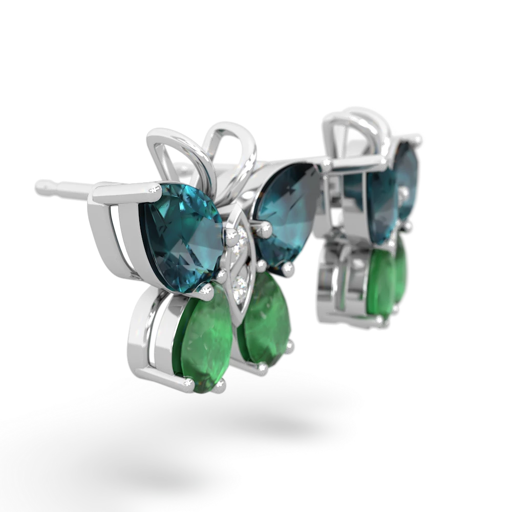 Alexandrite Butterfly 14K White Gold earrings E2215