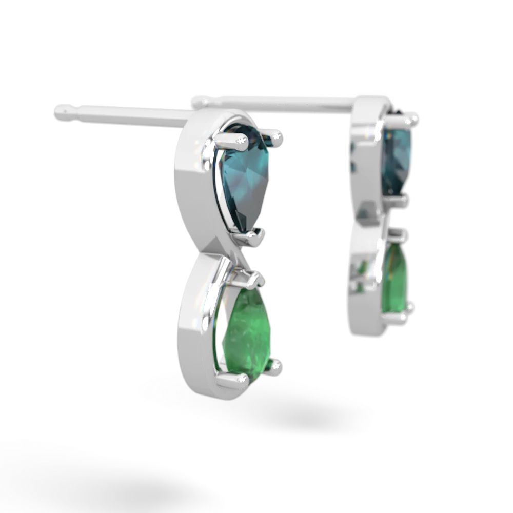 Alexandrite Infinity 14K White Gold earrings E5050